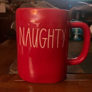 Rae Dunn by Magenta Christmas Naughty Red Coffee Mug Just “Naughty” Not Nice
